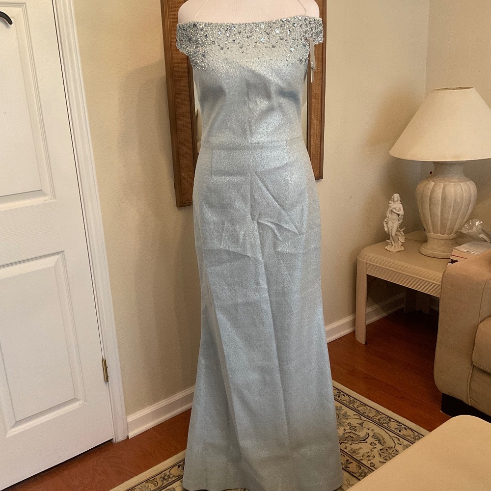 NWT Teri Jon Baby Blue Dress Size 14